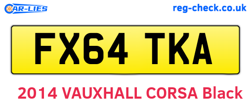 FX64TKA are the vehicle registration plates.