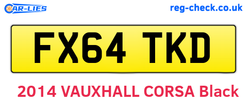 FX64TKD are the vehicle registration plates.