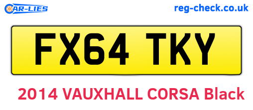 FX64TKY are the vehicle registration plates.