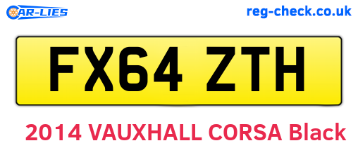 FX64ZTH are the vehicle registration plates.