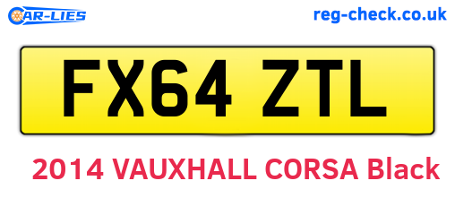 FX64ZTL are the vehicle registration plates.