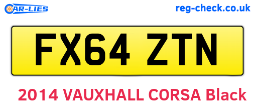 FX64ZTN are the vehicle registration plates.