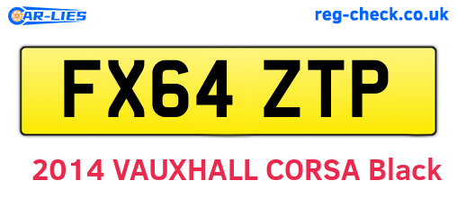 FX64ZTP are the vehicle registration plates.