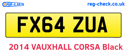 FX64ZUA are the vehicle registration plates.