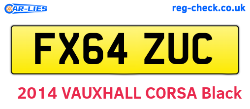 FX64ZUC are the vehicle registration plates.