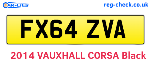 FX64ZVA are the vehicle registration plates.
