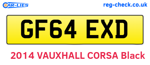GF64EXD are the vehicle registration plates.