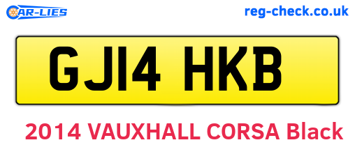 GJ14HKB are the vehicle registration plates.