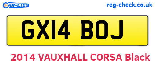 GX14BOJ are the vehicle registration plates.