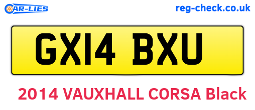 GX14BXU are the vehicle registration plates.