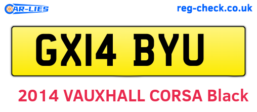 GX14BYU are the vehicle registration plates.