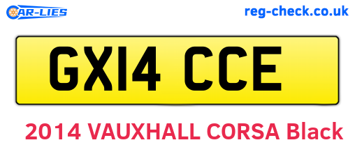 GX14CCE are the vehicle registration plates.