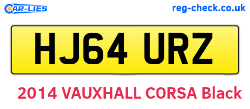 HJ64URZ are the vehicle registration plates.