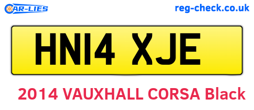 HN14XJE are the vehicle registration plates.