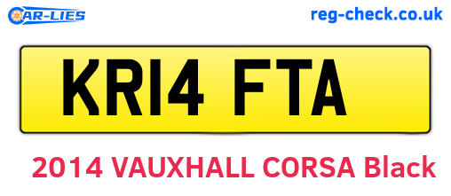 KR14FTA are the vehicle registration plates.