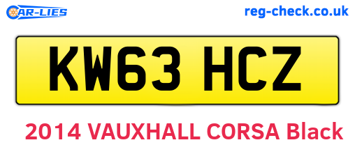 KW63HCZ are the vehicle registration plates.