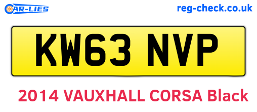 KW63NVP are the vehicle registration plates.