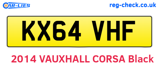 KX64VHF are the vehicle registration plates.