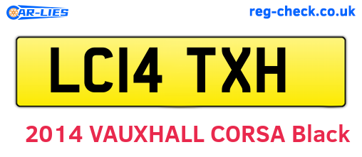 LC14TXH are the vehicle registration plates.