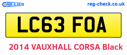LC63FOA are the vehicle registration plates.