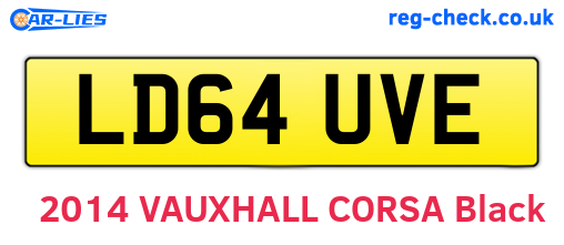LD64UVE are the vehicle registration plates.