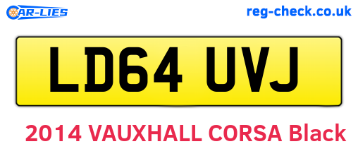 LD64UVJ are the vehicle registration plates.