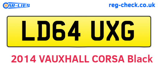LD64UXG are the vehicle registration plates.