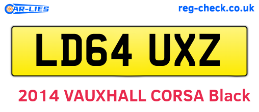 LD64UXZ are the vehicle registration plates.