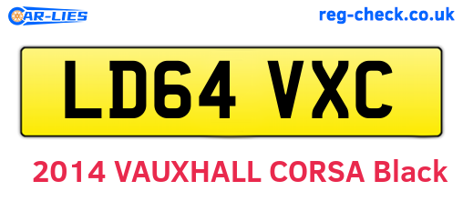 LD64VXC are the vehicle registration plates.