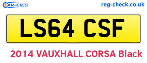 LS64CSF are the vehicle registration plates.
