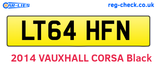 LT64HFN are the vehicle registration plates.