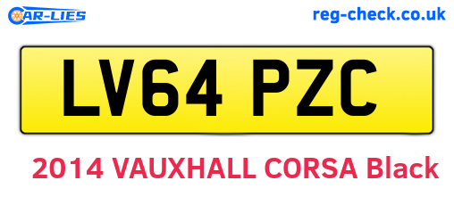 LV64PZC are the vehicle registration plates.