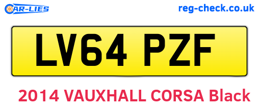 LV64PZF are the vehicle registration plates.