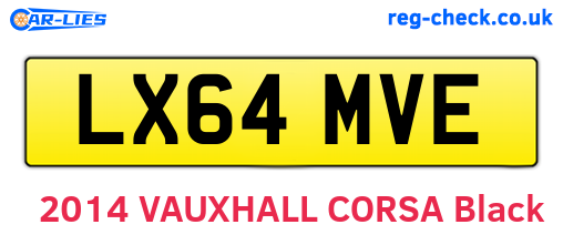 LX64MVE are the vehicle registration plates.