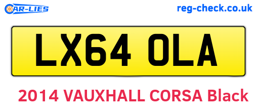 LX64OLA are the vehicle registration plates.