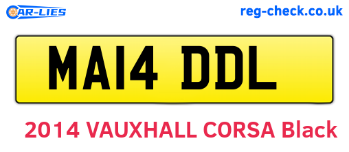 MA14DDL are the vehicle registration plates.