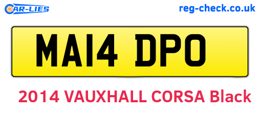 MA14DPO are the vehicle registration plates.