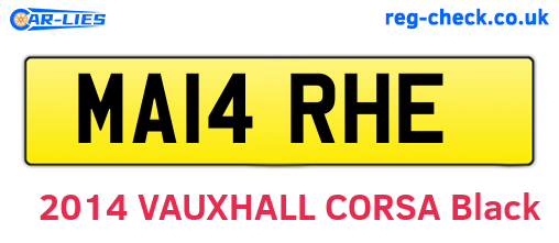 MA14RHE are the vehicle registration plates.