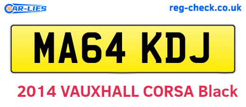 MA64KDJ are the vehicle registration plates.