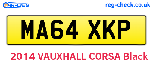 MA64XKP are the vehicle registration plates.