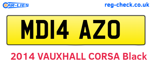 MD14AZO are the vehicle registration plates.