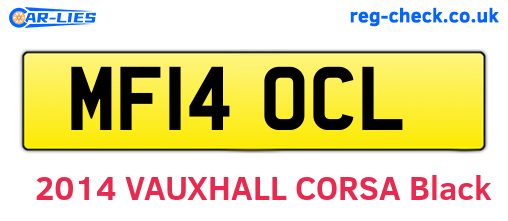 MF14OCL are the vehicle registration plates.