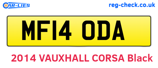 MF14ODA are the vehicle registration plates.
