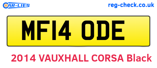 MF14ODE are the vehicle registration plates.