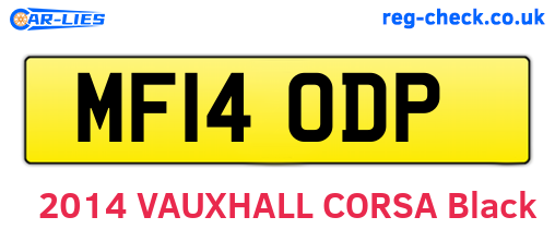 MF14ODP are the vehicle registration plates.