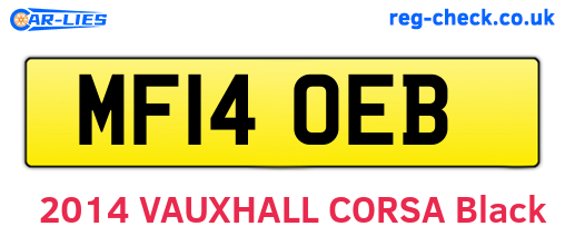 MF14OEB are the vehicle registration plates.