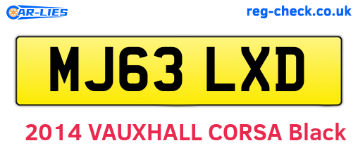 MJ63LXD are the vehicle registration plates.