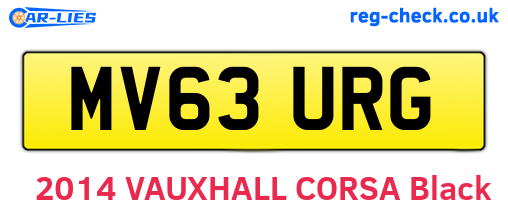 MV63URG are the vehicle registration plates.