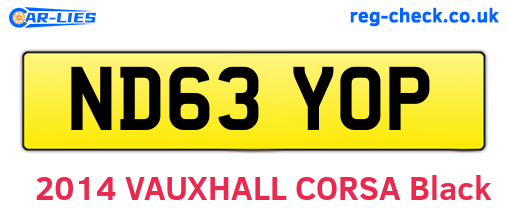 ND63YOP are the vehicle registration plates.