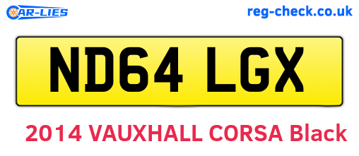ND64LGX are the vehicle registration plates.